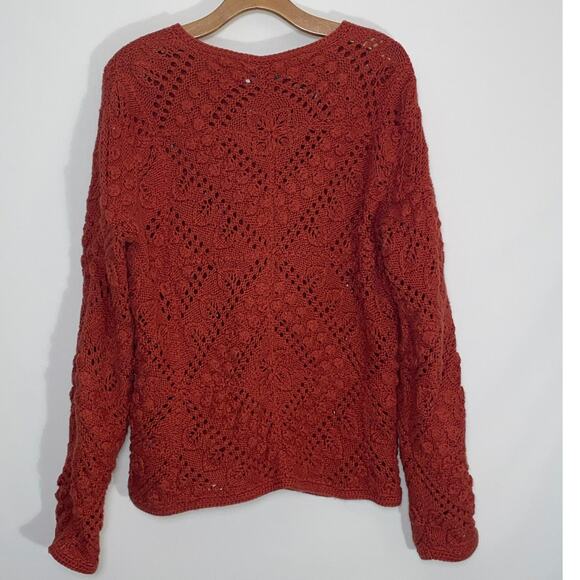 Marisa Christina Cardigan Knitted by Hand - Size XL - Beautiful Pattern & Color - Picture 2 of 11